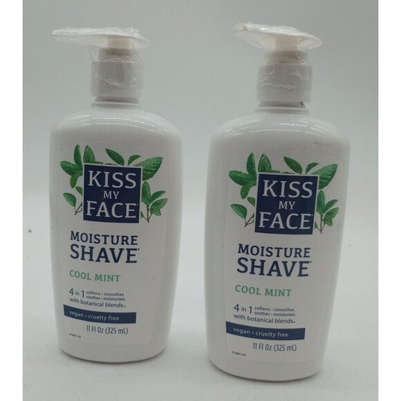 Kiss My Face Lot Pack Of 2 Moisture Shave Cool Mint 11 fl.oz 4 in 1 vegan soften - Picture 1 of 4